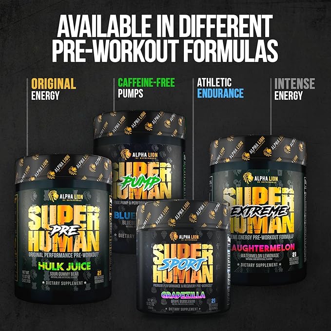 ALPHA LION Superhuman Burn 2-in-1 Metabolism Booster Pre Workout, Weight Loss Supplement, Appetite Suppressant, Fat Loss Support, Energy & Focus Powder (21 Servings, Blue Gummy Bear Flavor)