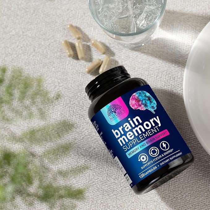 Brain Supplements for Memory and Focus - Advanced Cognitive Formula to Support Concentration, Energy, Clarity - Brain Health Memory Vitamins with Bacopa, Phosphatidylserine, DMAE & More - 120 Capsules