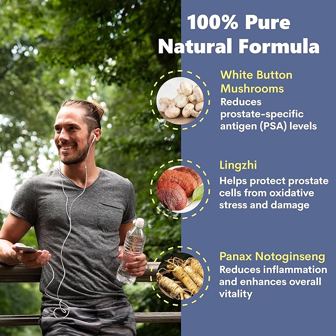 WBM REx White Button Mushrooms Ginseng Plus Clinically Proven Advanced Immune Support for Prostate and Breast Health Supplement (120 Capsules)