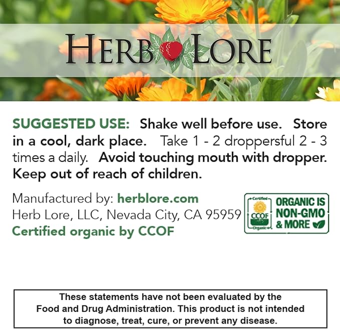 Herb Lore Organic Dandelion & Nettle Tincture - Liquid Dandelion Leaf & Stinging Nettle Leaf Extract Drops (2 fl oz)