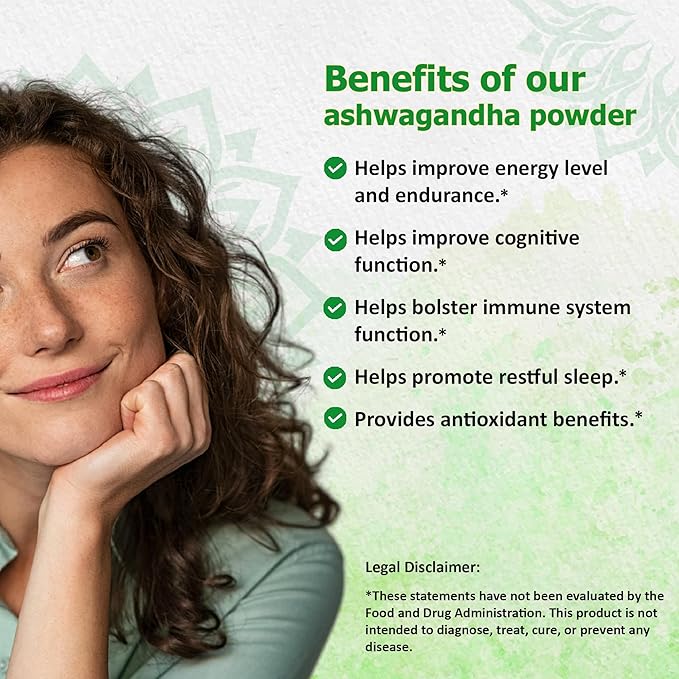 Reddy Naturals Aryana Pure Organic Ashwagandha Powder - High-Potency Root Extract with 10% Withanolides - Natural Orange Flavor for Stress & Energy Support - 4.2 OZ (120g)