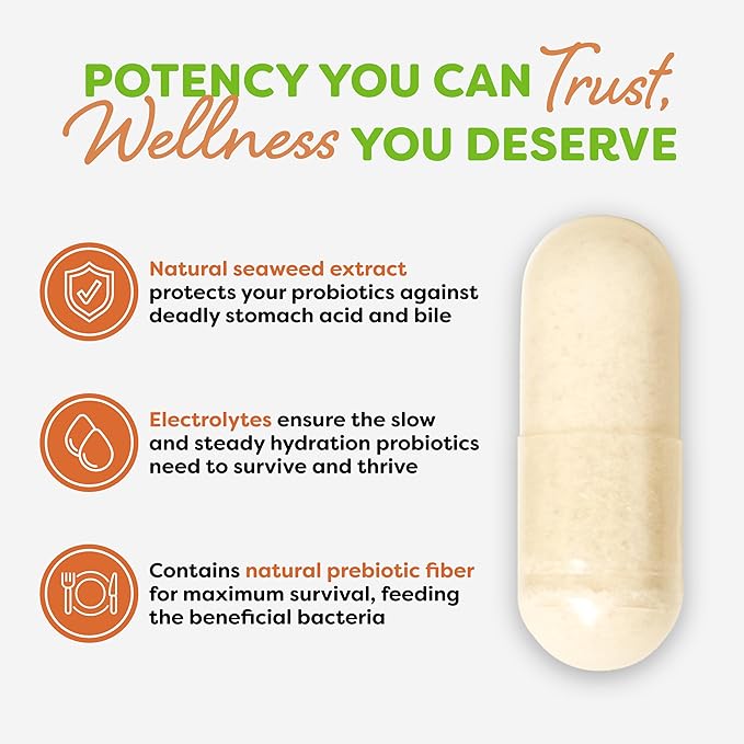Probulin Total Care Probiotic Supplement, Daily Gut, Digestive, and Immune Health Probiotics Capsules for Men and Women, 20 Billion CFU, Vegan, 30 Count Bottle