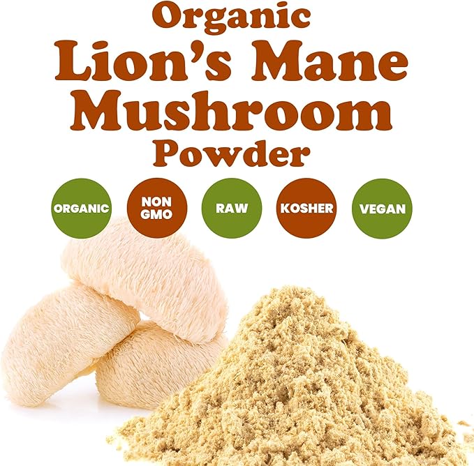 Food to Live - Organic Lion's Mane Mushroom Powder, 8 Pounds - Elevate Your Brain Wellness with Premium, Non-GMO, Natural and Vegan Superfood to Better Focus