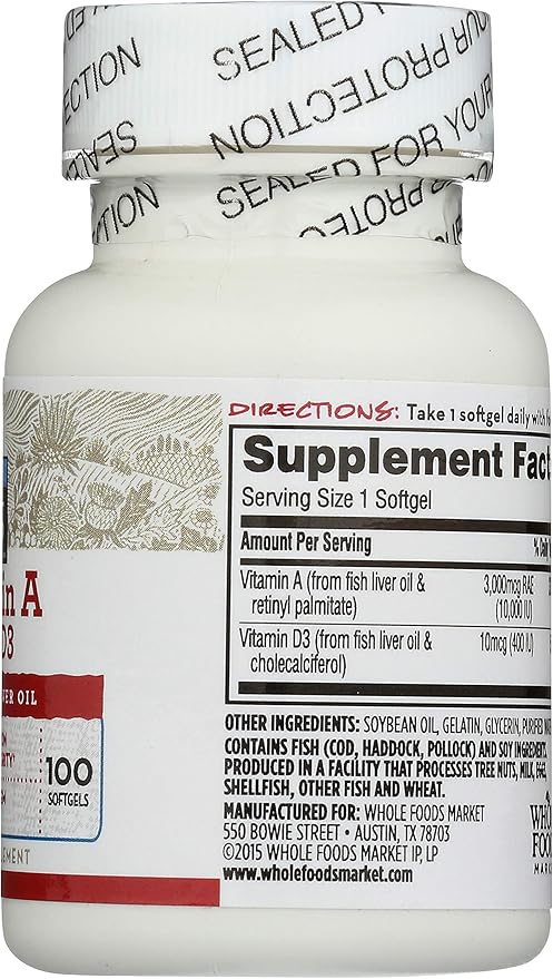 365 Everyday Value, Vitamin A with D3, 100 ct