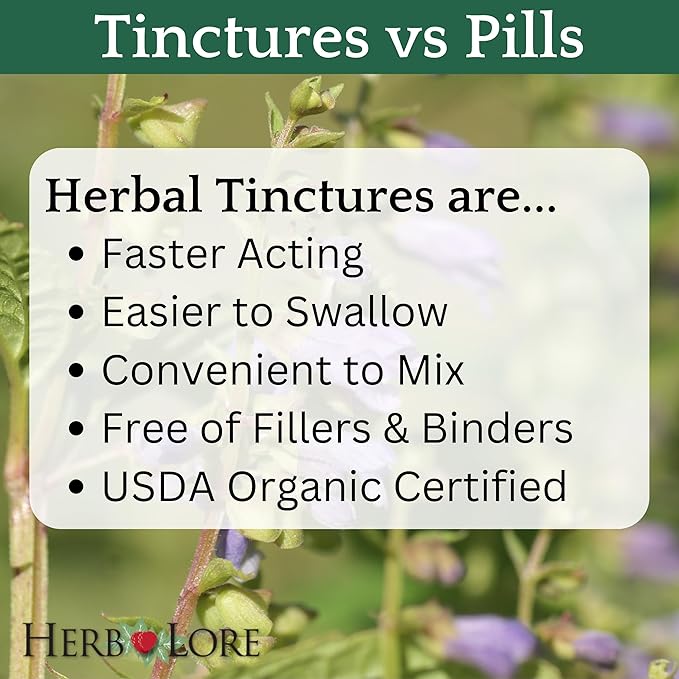 Herb Lore Organic Goodnight Tincture - Liquid Sleep Aid Drops with Valerian Root & Passion Flower Extract for Adults & Kids - Melatonin Free Herbal Sleep Supplement, 2 fl oz