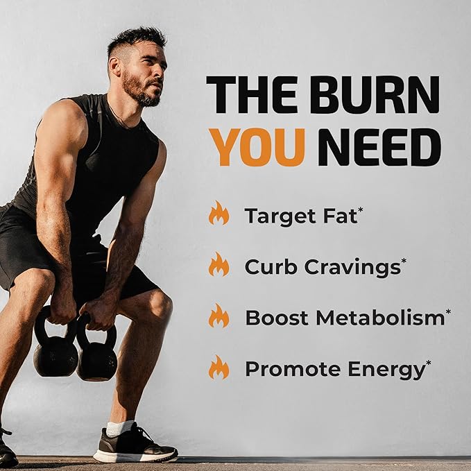 Burn Pro 7-in-1 Thermogenic Metabolism Booster | Weight Management Support Supplement with Appetite & Energy Support | Bloating Relief, Targeted Belly Toning & Keto Inducing | Slim, Trim & Tone | 60ct