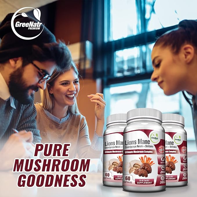 Complete Mushroom Supplement -10 in 1 Complex with Lions Mane, Cordyceps, Shiitake, Chaga, Turkey Tail for Immune Support, Memory, Focus & Natural Energy Booster - 180 Capsules (3 Bottles)
