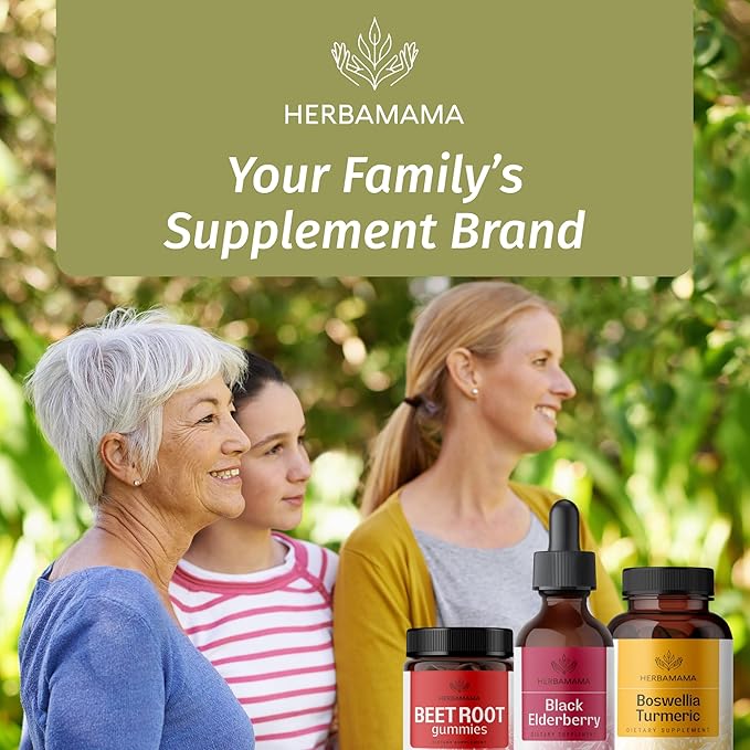 HERBAMAMA Black Elderberry Drops - Vegan Elderberry Liquid Extract for Immune Support - Non-GMO, Alcohol & Sugar-Free Immunity Supplement, 21-Day Supply
