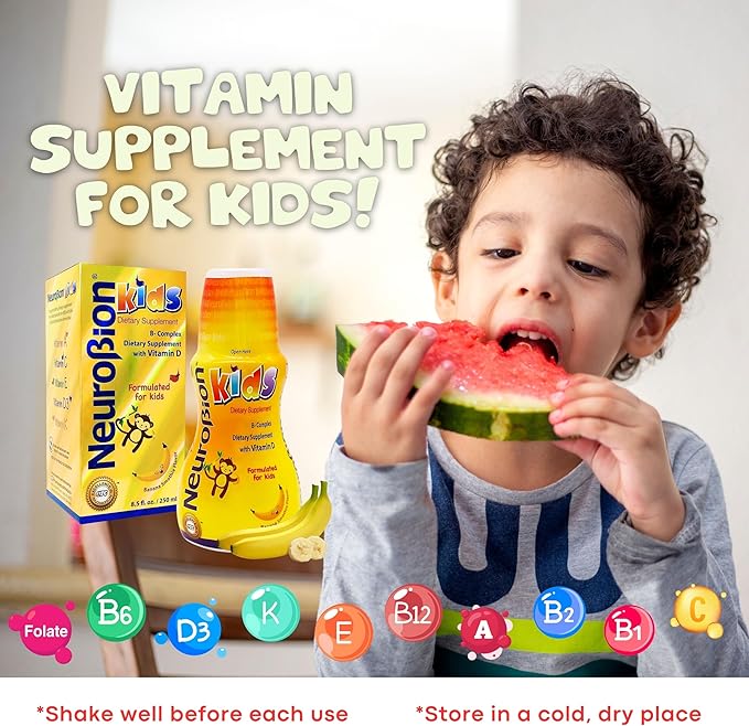 Neurobion Kids B Complex Liquid - Powerful Healthy Multivitamin for Children - 8.5 fl oz