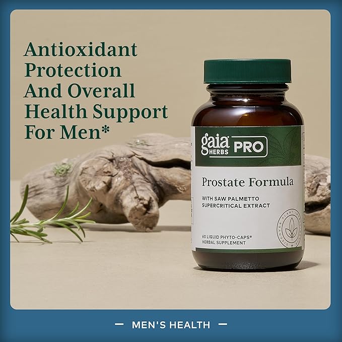 Gaia Herbs Pro Prostate Formula - Supplement Supports Prostate Health* - Antioxidant Support with Green Tea White Sage Pomegranate & Stinging Nettle Root - 60 Liquid Phyto-Caps (30 Servings)