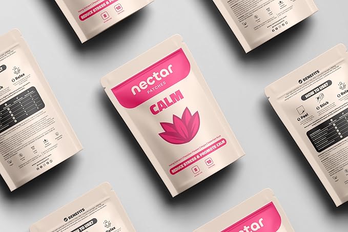 10x Calm Patches with Hemp Extract, Passion Flower, Hops & Valerian Root – Relax & Unwind, Non-Fatiguing, Sustained-Release for All-Day Calm