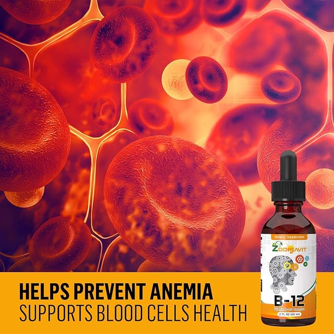 Vitamin B Complex Liquid Drops with Fast Absorption - Super B Liquid Complex Vitamins B2, B3, B5, B6 & B12 - Natural Energy Boost, Mental Focus & Healthy Immune System