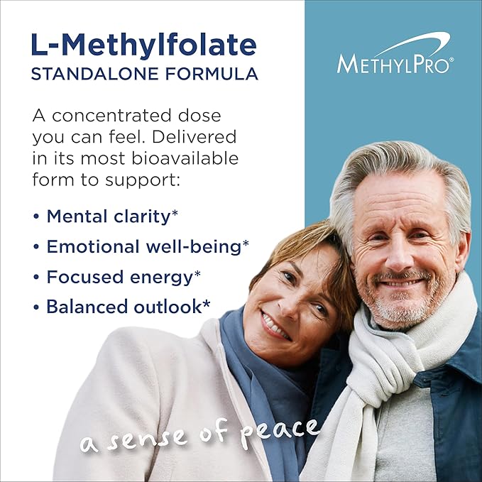 MethylPro 15mg L-Methylfolate - Professional Strength Active Methyl Folate Supplement for Brain Support, Balanced Mood + Immune Health - Gluten-Free with No Fillers (90 Capsules)