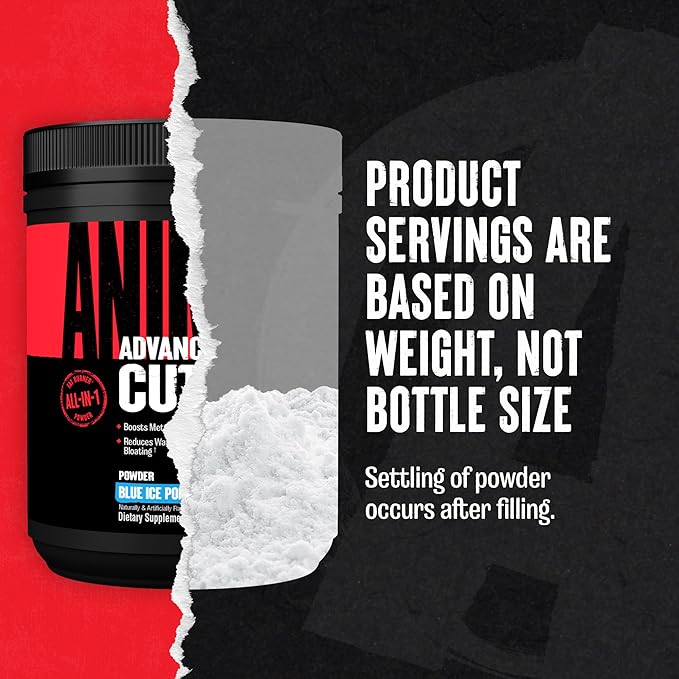 Animal Cuts Thermogenic Fat Burner Powder - Weight Loss for Women and Men for Metabolism, Energy, Focus, and Nootropic Brain Support with Ketones Appetite Suppressant - Blue Ice Pop Flavor