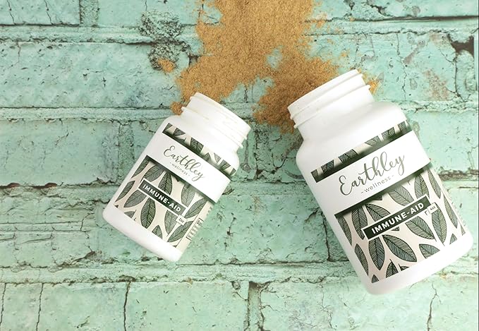 Earthley Wellness Immune-Aid Vitamin C Powder, Natural Immune Support with Camu Camu, Acerola Berry & Orange Peel, Antioxidants, Energy & Skin Health, 100% Pure, No Fillers (8oz)