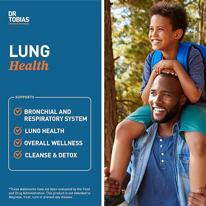 Dr. Tobias Omega 3 Fish Oil & Lung Health Supplements for Heart, Brain & Immune Support, Lung Cleanse & Detox Formula for Bronchial & Respiratory System, 60 Capsules