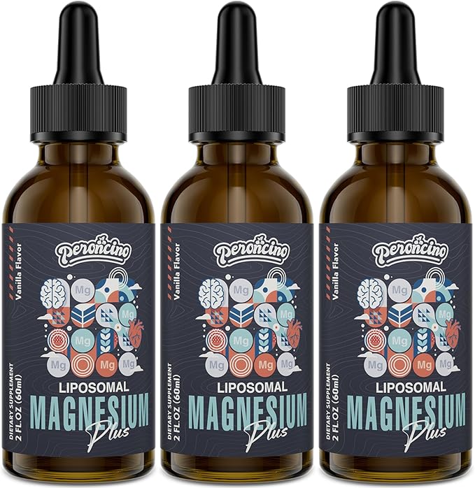 Liposomal Magnesium Citrate Drops for Gut and Bone Health, Mood and Stress Management, Powerful Formula with Vitamin B6 and Zinc Gluconate 60ml (2.04 Fl Oz (Pack of 3))