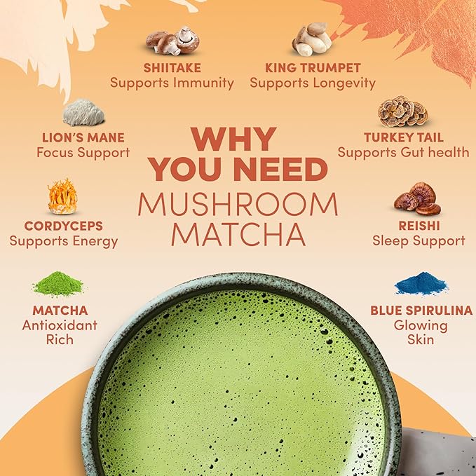 RYZE Ultimate Energy Bundle, USDA Organic Mushroom Coffee & Mushroom Matcha + Probiotic Creamer with 6 USA Grown Adaptogenic Mushrooms for Better Energy, Focus, Digestion, Immunity, 90 servings