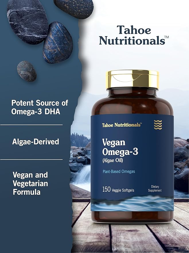 Carlyle Vegan Omega 3 Supplement | 150 Softgels | from Algae Oil | Non-GMO & Gluten Free | by Tahoe Nutritionals