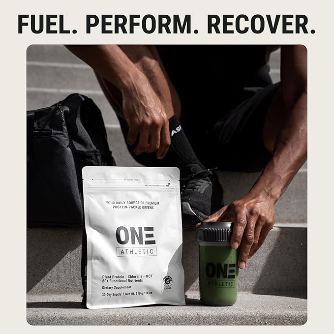 ON3 Athletic Protein Greens Supplement with chlorella, eleuthero and MCT Powder, 30-Day Supply 510g, 18oz