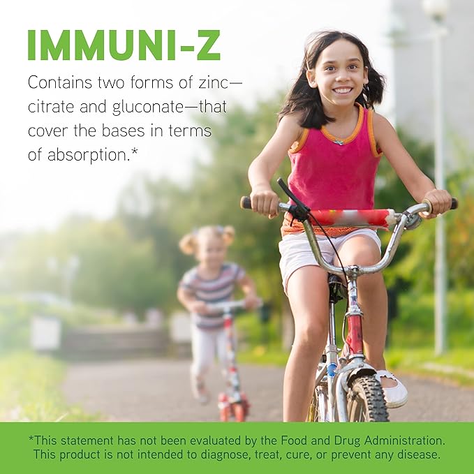 DAVINCI Little Immuni-z - Kids Zinc Lozenge to Support Immune Health, Throat Tissue, Brain Health and Development, Sleep and Focus - with Zinc Citrate and More - Lemon Flavor - 60 Lozenges