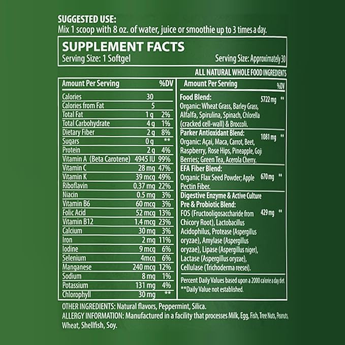 Berry Greens Superfood Powder, Organic Green Powder with Enzymes, Probiotics, Antioxidants, and Vitamins, Vegan Green Juice Mix, 240 Grams