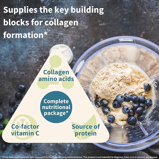 Igennus Vegan Collagen Peptide Powder, Enhanced with Glycine, Proline & Hydroxyproline & Cofactor Vitamin C, Non GMO, Complete Vegetarian Plant Based Collagen Powder Booster, 35 Servings