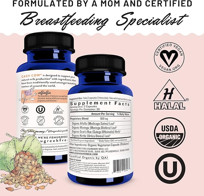 Legendairy Milk Sunflower Lecithin + Cash Cow, Breastfeeding Supplements for Milk Supply Increase and Clogged Milk Ducts - Lactation Support for Breast Milk Production, Fenugreek Free