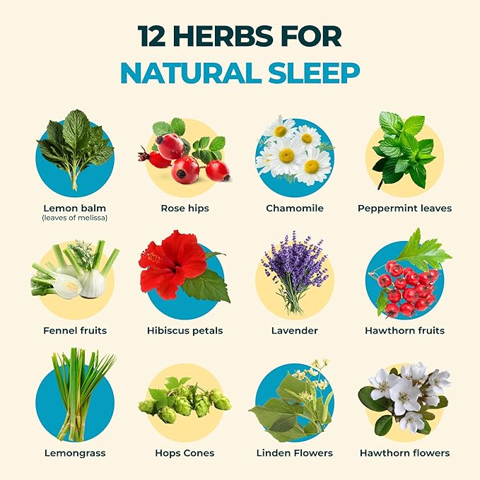 Aprika Life Sleep Tea for Bedtime Relaxation & Stress Relief – Natural Caffeine-Free Herbal Nighttime Tea with Chamomile, Lavender, Mint & Hibiscus – No Melatonin Sleep Aid – Relaxing Tea Bags 60 Pack