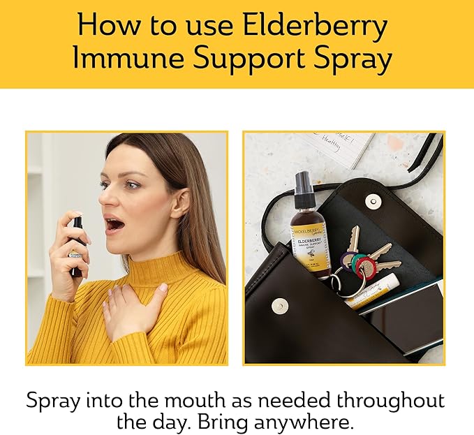 Mickelberry Gardens Elderberry Honey Propolis Throat Spray - Natural Immune Support and Throat Coat for Kids and Adults (2 Ounces)