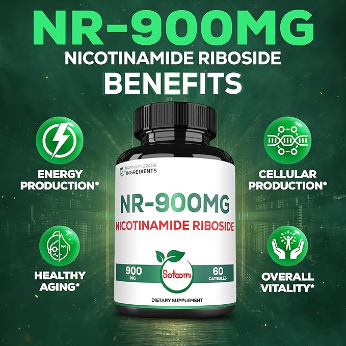 Satoomi NAD+ Supplement with Liposomal Nicotinamide Riboside - Cellular Energy & Repair, Vitality, Healthy Aging - 60 Capsules for 30 Days
