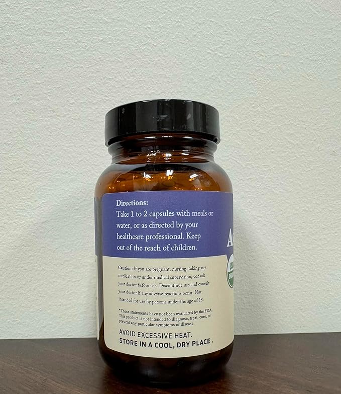 Organic Ashwagandha Capsules - 100 Capsules 500mg Pure Organic Ashwagandha Supplement for Calming Support