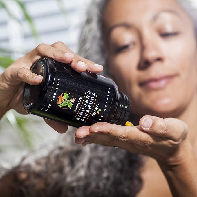 Turmeric Curcumin with Black Pepper Extract (Piperine) - 120 Veggie Tumeric Capsules - Premium 95% Standardized Curcuminoids - High Absorption & Potency - Joint Support Supplement