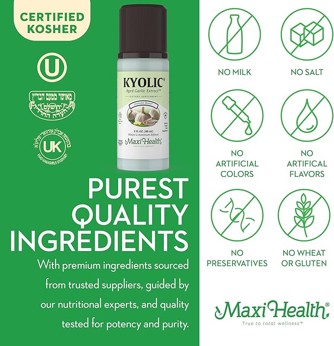 Kyolic Aged Garlic Extract Liquid - Odorless Garlic Supplements - Organic Kyolic Garlic - Organic Garlic Supplements for Heart Health (2 Pack)