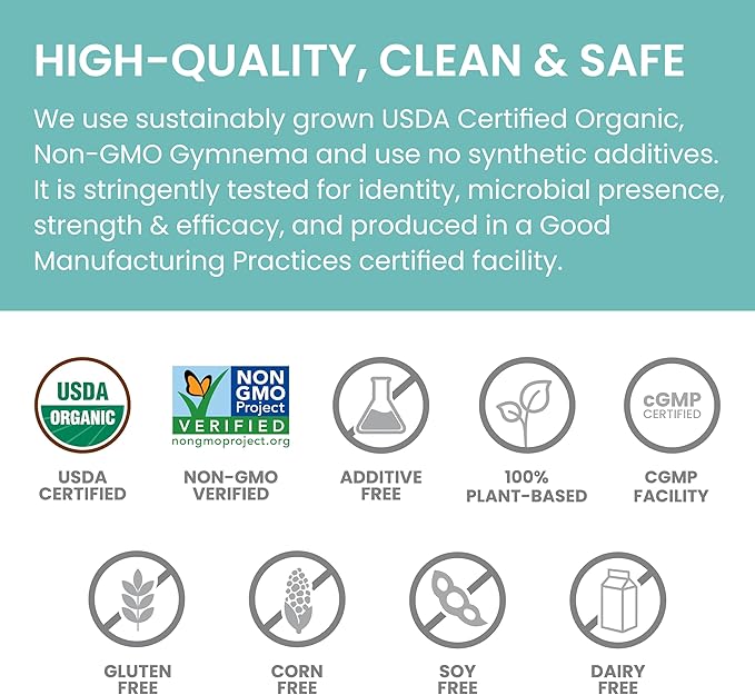 Himalaya Organic Gymnema Sylvestre Herbal Supplement USDA Certified Organic, Non-GMO, 700 mg, 60 Plant-Based Caplets