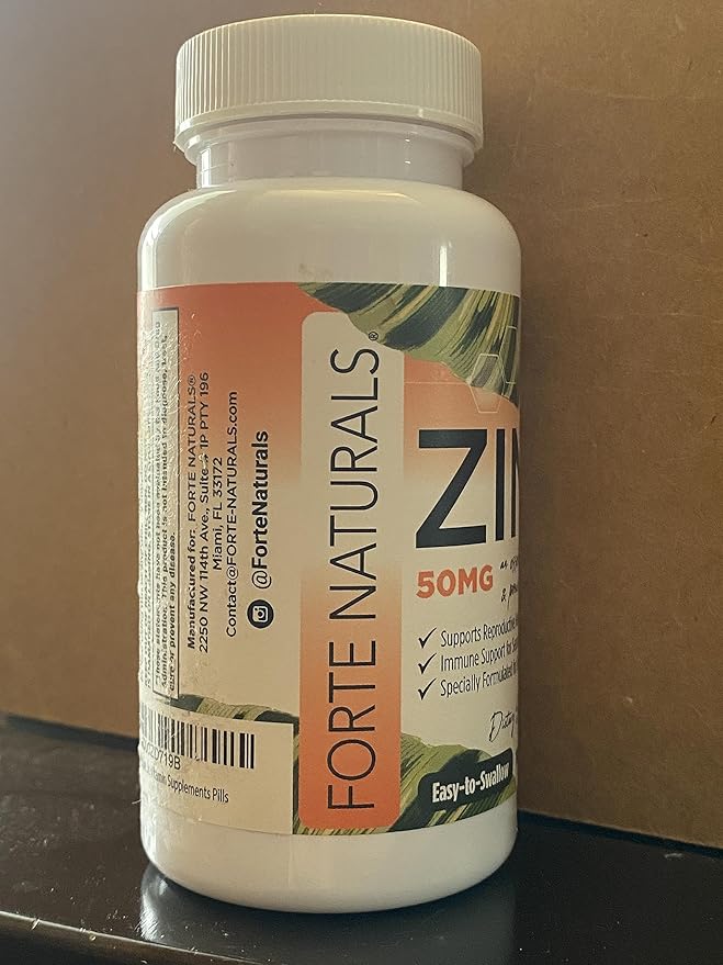 Zinc 50mg, (100 Tablets), Specially Formulated for Sensitive Stomach, Immune Support, Skin & Hair, Vegan Zinc Supplement, Non-GMO Made in USA
