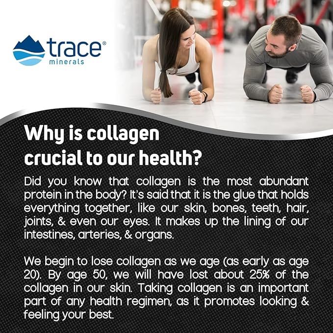 Trace Minerals Collagen Peptides - Healthy Bone & Joint Support - Collagen Supplement Aids Strong Hair, Nails & Skin - Powder Supplement Supports Gut Health - Unflavored, 571g (28 Servings)