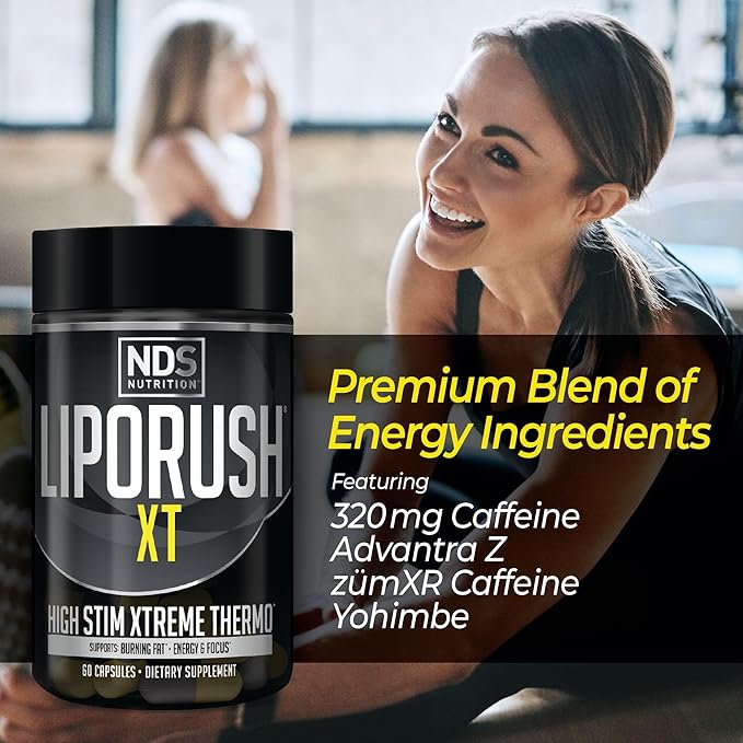 NDS Nutrition XT - Super Concentrated Thermogenic with L-Carnitine & Teacrine for Shredding Fat - Supports Maximum Energy, Focus, Calorie Burning, Diuretic, Appetite Control (60 Capsules)