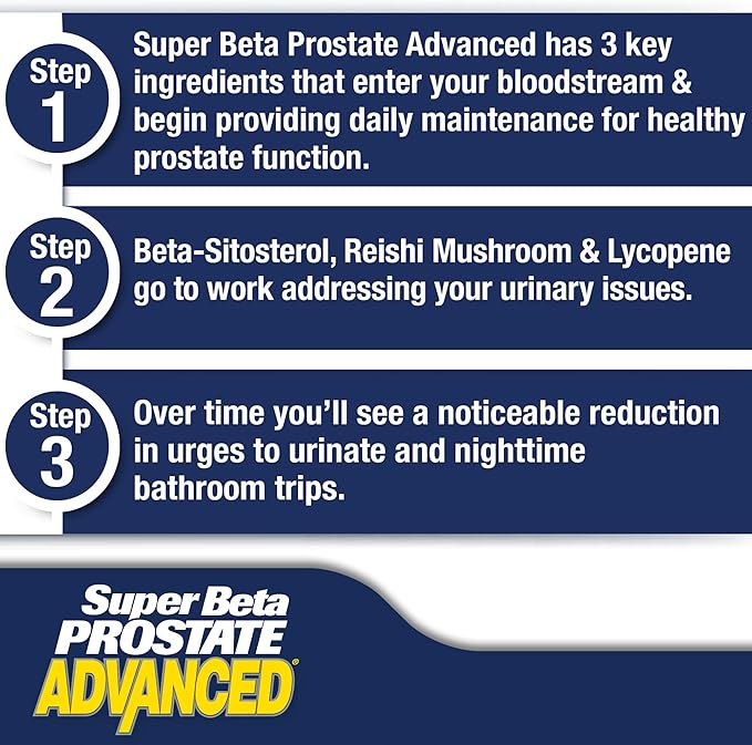 Advanced – Reduce Bathroom Trips, Promote Sleep, Support Bladder Emptying. Prostate Supplement for Men with Beta Sitosterol, not Saw Palmetto (180 Caplets, 3-Pack)