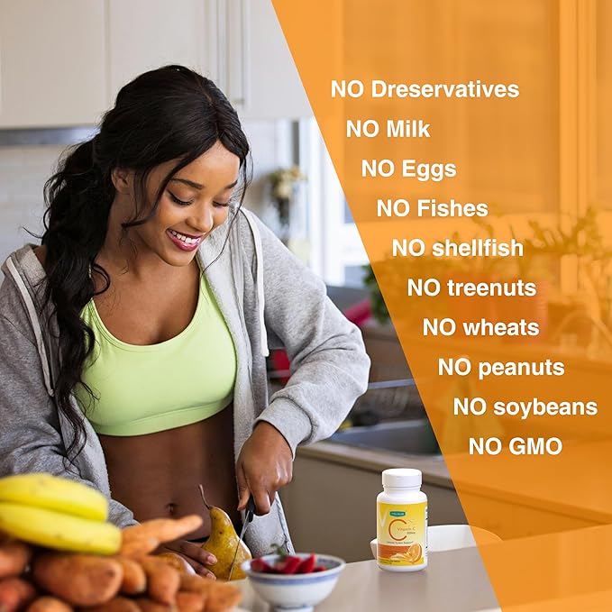 500mg Vitamin C, Immune Support, 120 Chewable Tablets, 60 Day Supply, Gluten-Free, Orange Flavor