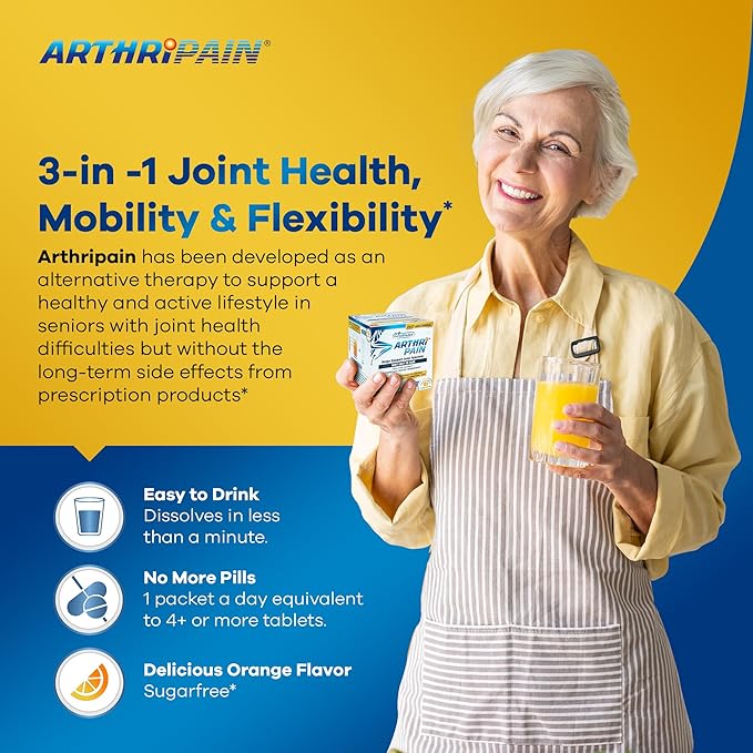 Arthripain – Joint Support Cartilage Repair Supplement – Clinically Tested Joint Juice - Ligament Relief Support – Glucosamine Chondroitin MSM – Swollen Knee Treatment –Sugar-Free – Made in US - 30ct