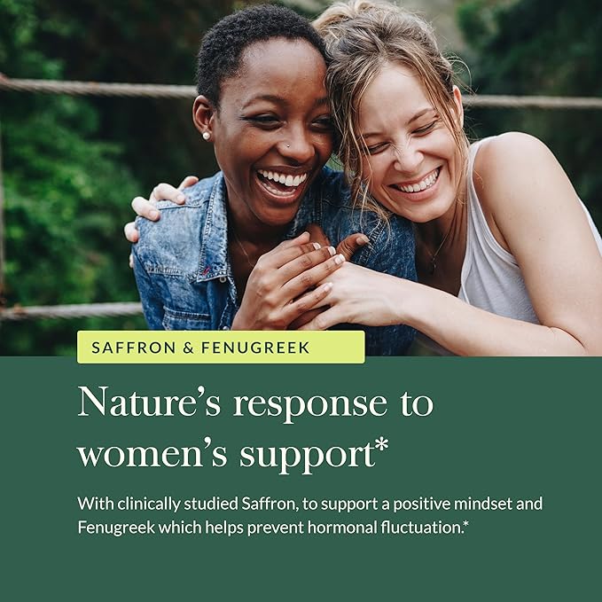 Gaia Herbs Cycle Serenity - Women's Hormonal Balance Supplement - Made with Fenugreek, Saffron, Turmeric & Hawthorn - Free from Gluten, Dairy & Soy - 60 Vegan Capsules (60 Servings)