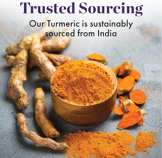 NAOMI Turmeric Curcumin High-Potency 1,200 mg, 95% Curcuminoids & BioPerine Black Pepper Extract to Boost Absorption up to 2000%, Extra-Strength Joint, Muscle, Brain Support, 60 Caps, 30-Day Supply