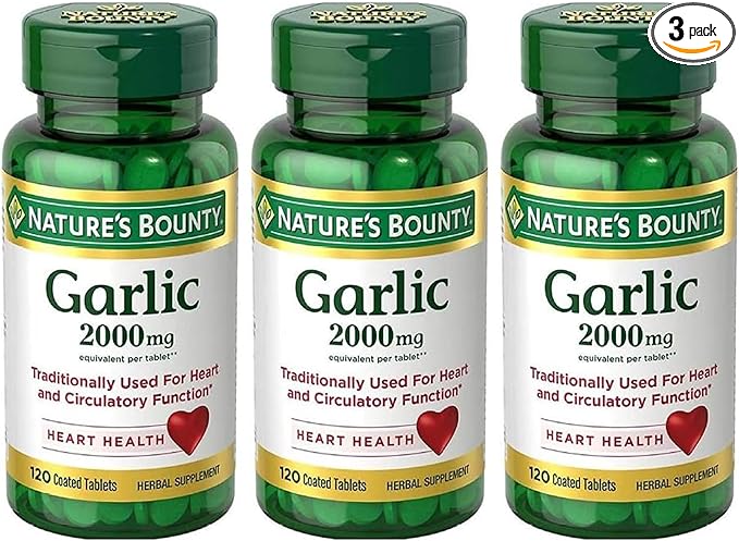 Nature's Bounty Garlic 2000mg, Tablets 120 ea (Pack of 3)
