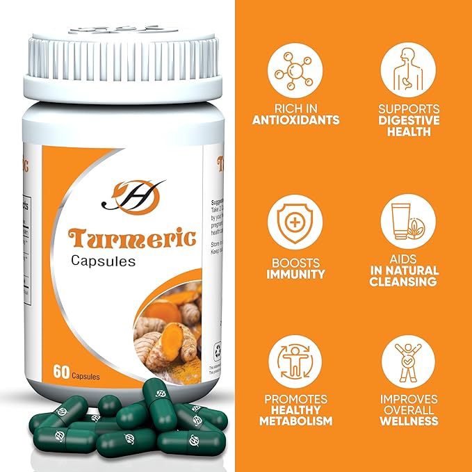Turmeric Curcumin Capsules 500mg 60 Capsules - Herbal Supplement for Immune System & Digestive Health Support | Vegan Capsules for Men and Women | Ayurvedic Wellness and Nutrition……