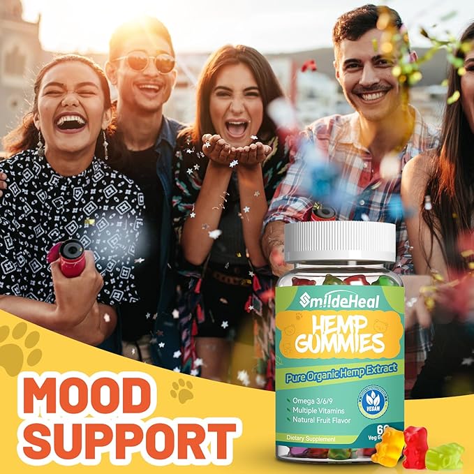2 Pack Hemp Gummies, 1,500,000 Extra Strengthen Organic Hemp Gummies, Hemp Supplement Gummy with Hemp Oil Extract, 120 Gummies
