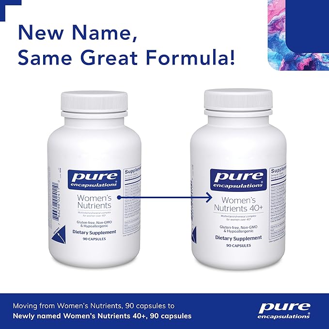 Pure Encapsulations Women's Nutrients 40+ - Multivitamin for Women Over 40 to Support Urinary Tract Health, Breast Cell Health & Eye Integrity* - with Vitamin C, E & A - 90 Capsules