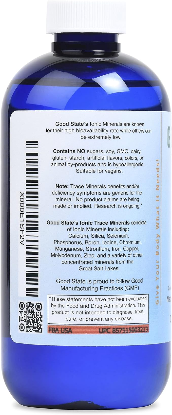 Good State Liquid Ionic Trace Minerals (96 servings at 125 mg - 8 fl oz)