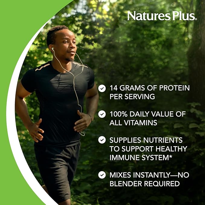 Natures Plus SPIRU-TEIN Shake - Chocolate Peanut Butter - 2.3 lbs, Spirulina Protein Powder - Plant Based Meal Replacement, Vitamins & Minerals for Energy - Vegetarian, Gluten-Free - 34 Servings