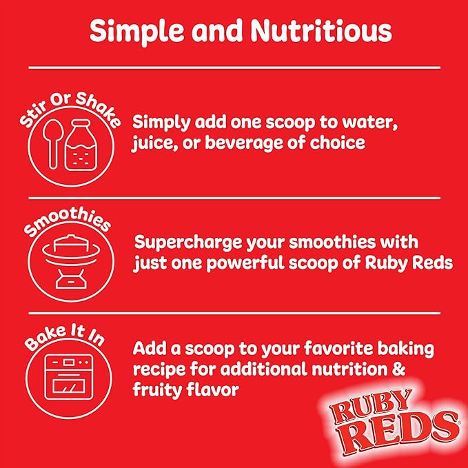 Ruby Reds | Delicious Reds Powder Fruit & Vegetable Supplement with Potent Vitamins, Minerals, Enzymes, Herbs, Nutrients and Probiotics for Overall Health 11 oz. (30 Servings)